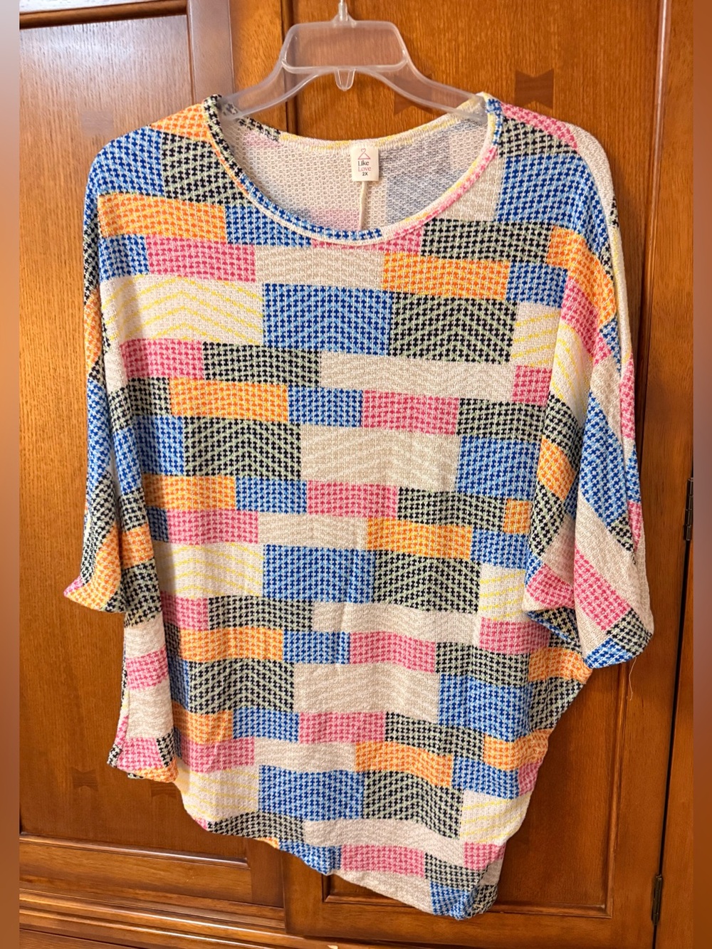 Loose Fit Geometric Block Print Tunic - Multicolor